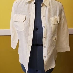 Chico's cream colored Safari style blouse